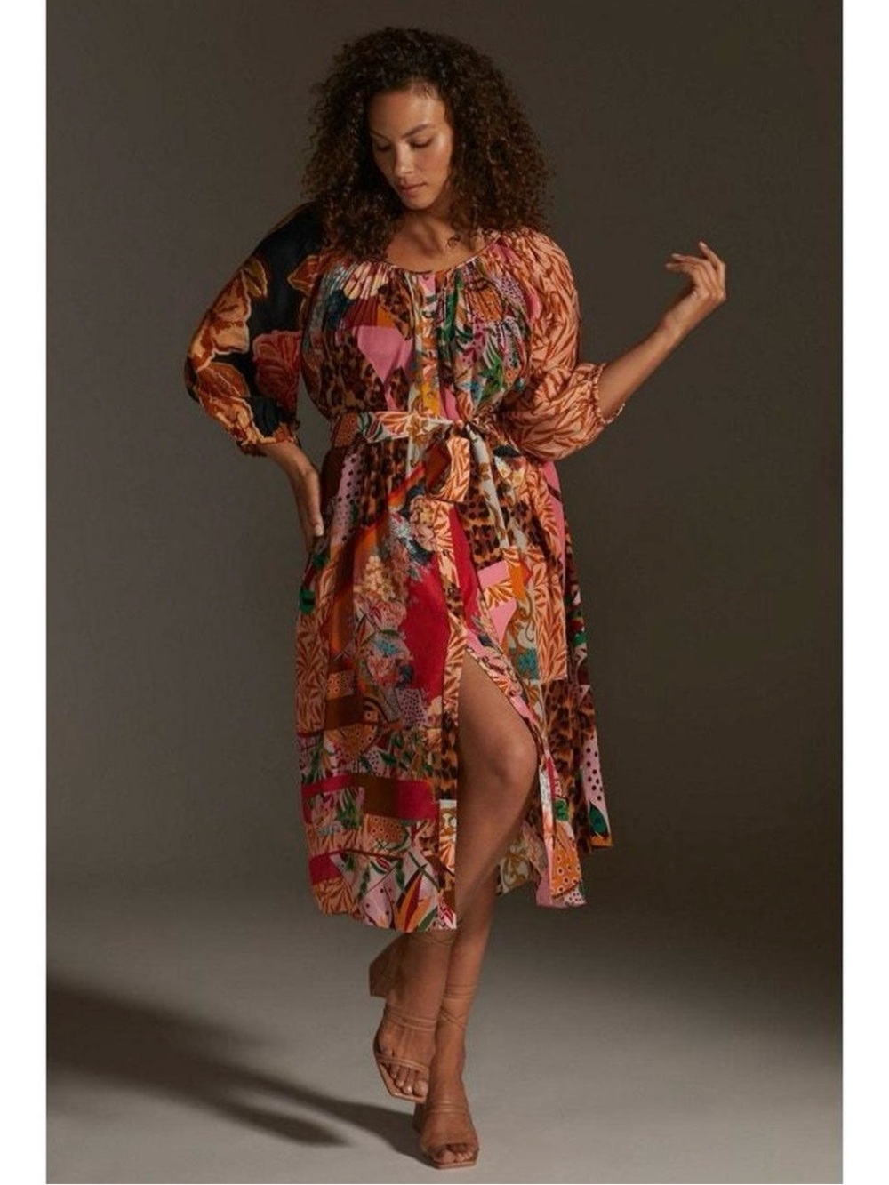 Geisha Designs Paras And Shalini Anthropologie Multi Media Collage Dress